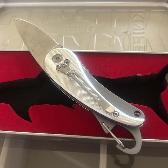 NEBO SHARK KNIFE, never used! Stainless steel, carabiner & steel belt clip - Picture 3 of 5